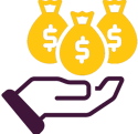 Ilustracion de mano con bolsas de dinero