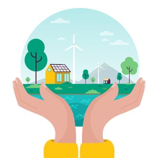 Ilustracion de paisaje eolico